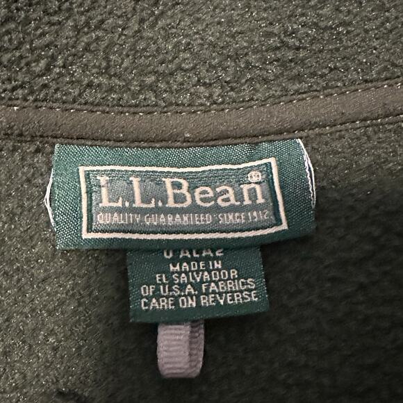 L.L. Bean Men 2XL Fleece Jacket Full-Zip Pockets Green Polartec Vintage - Picture 5 of 10